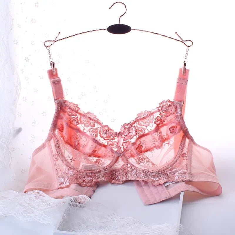 Full Coverage Floral Embroidery Bra H cup - Wandering Woman