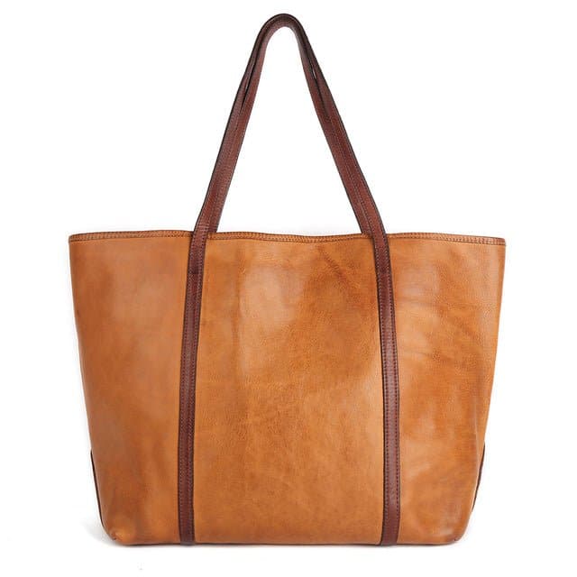 Genuine Leather Casual Tote Bag - Wandering Woman