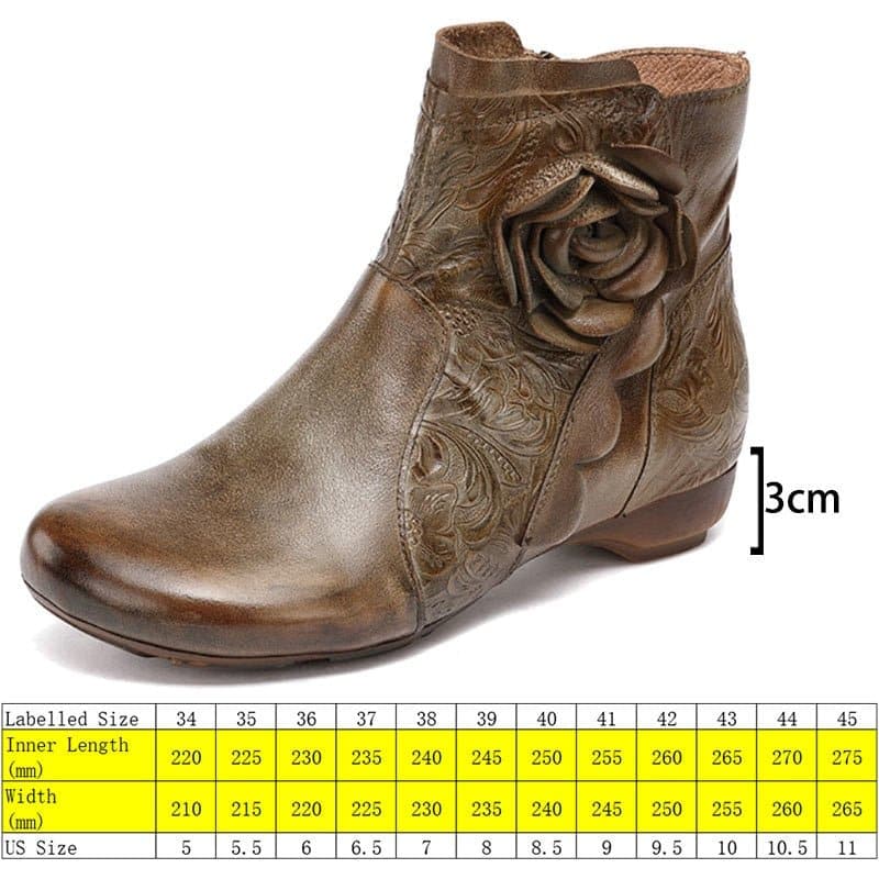 Genuine Leather Handmade Ankle Boots - Wandering Woman