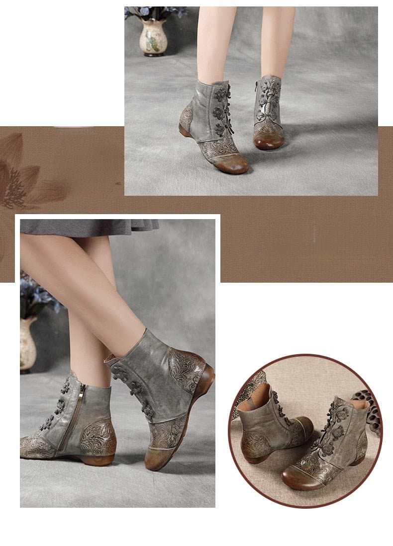 Handmade Leather Ankle Boots - Wandering Woman
