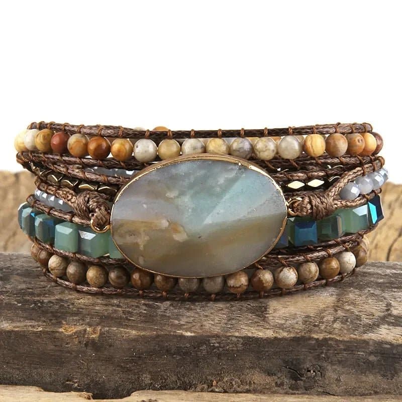 Handmade Natural Stone Bracelets - Semi-Precious Stone Wrap Bracelets - Wandering Woman