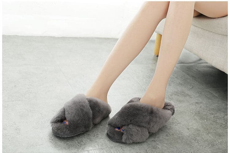 High Quality Warm Natural Wool Slippers - Wandering Woman