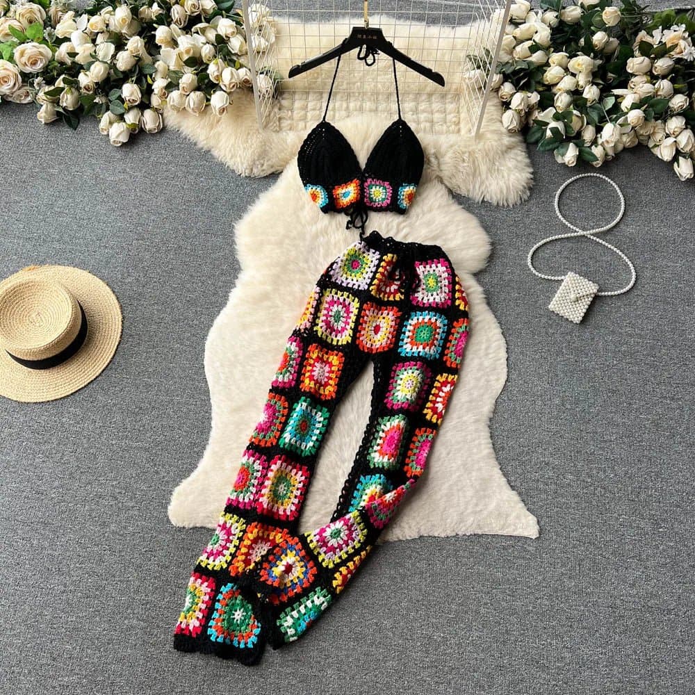 Knitted Beach Two Pieces Suits - Wandering Woman
