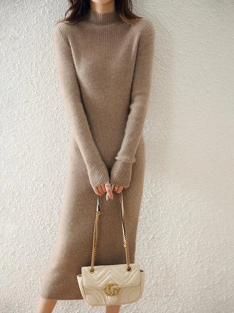 Knitted Wool Sweater Dress - Wandering Woman