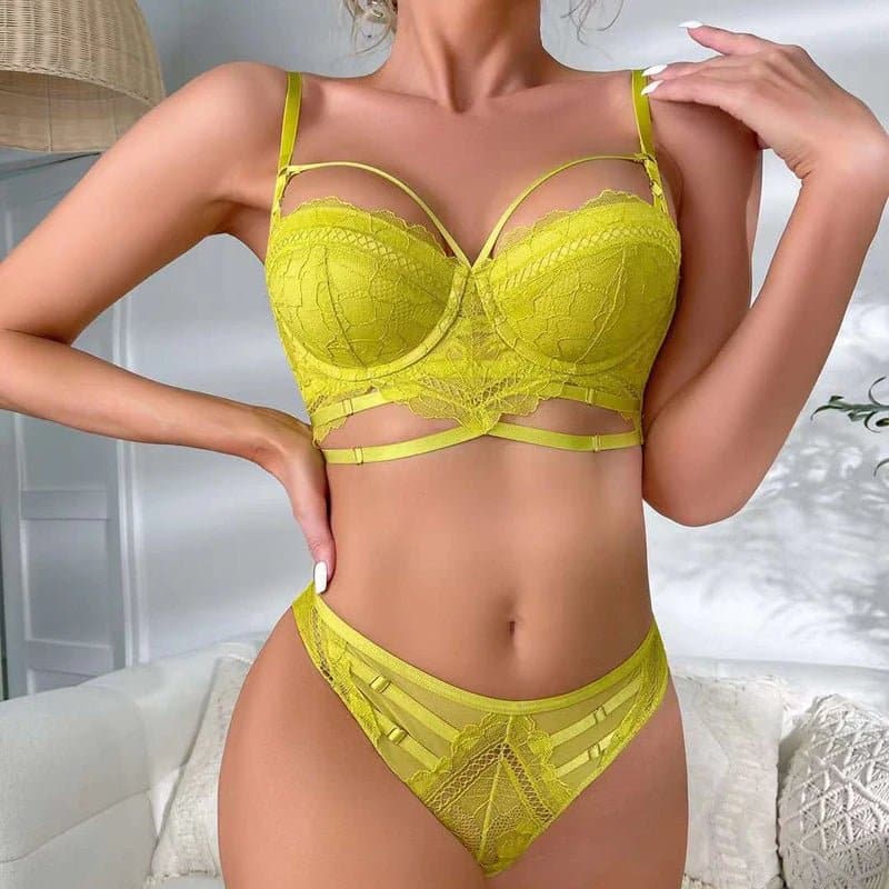 Lace Embroidery Bra And Panty Sets - Wandering Woman