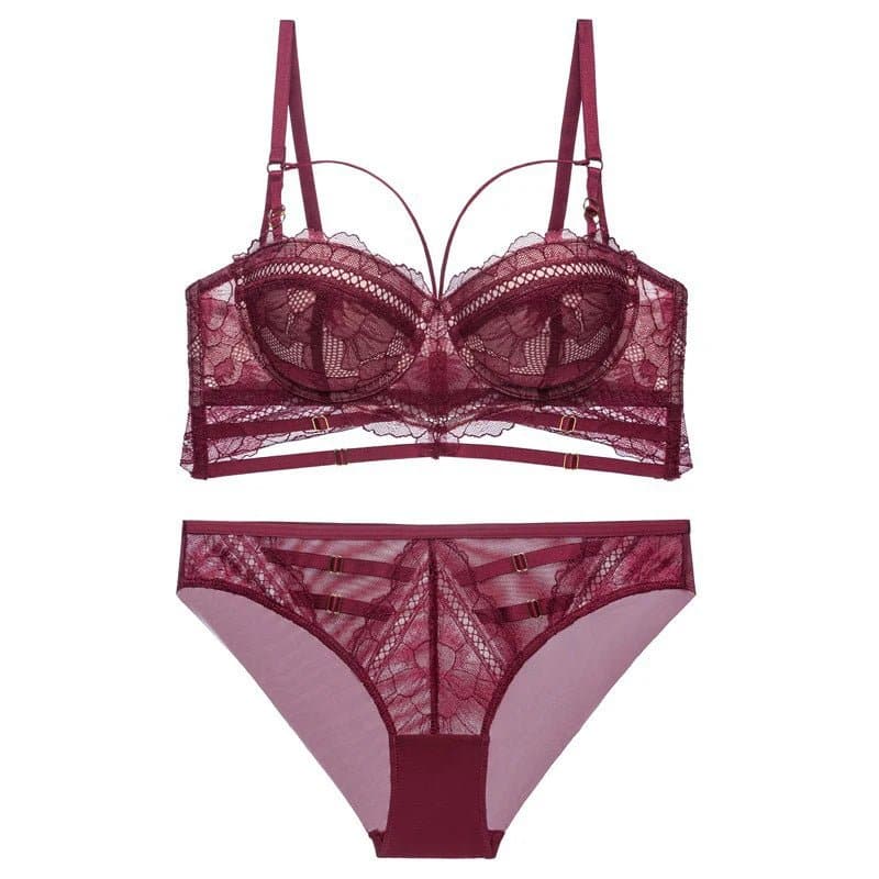 Lace Embroidery Bra And Panty Sets - Wandering Woman