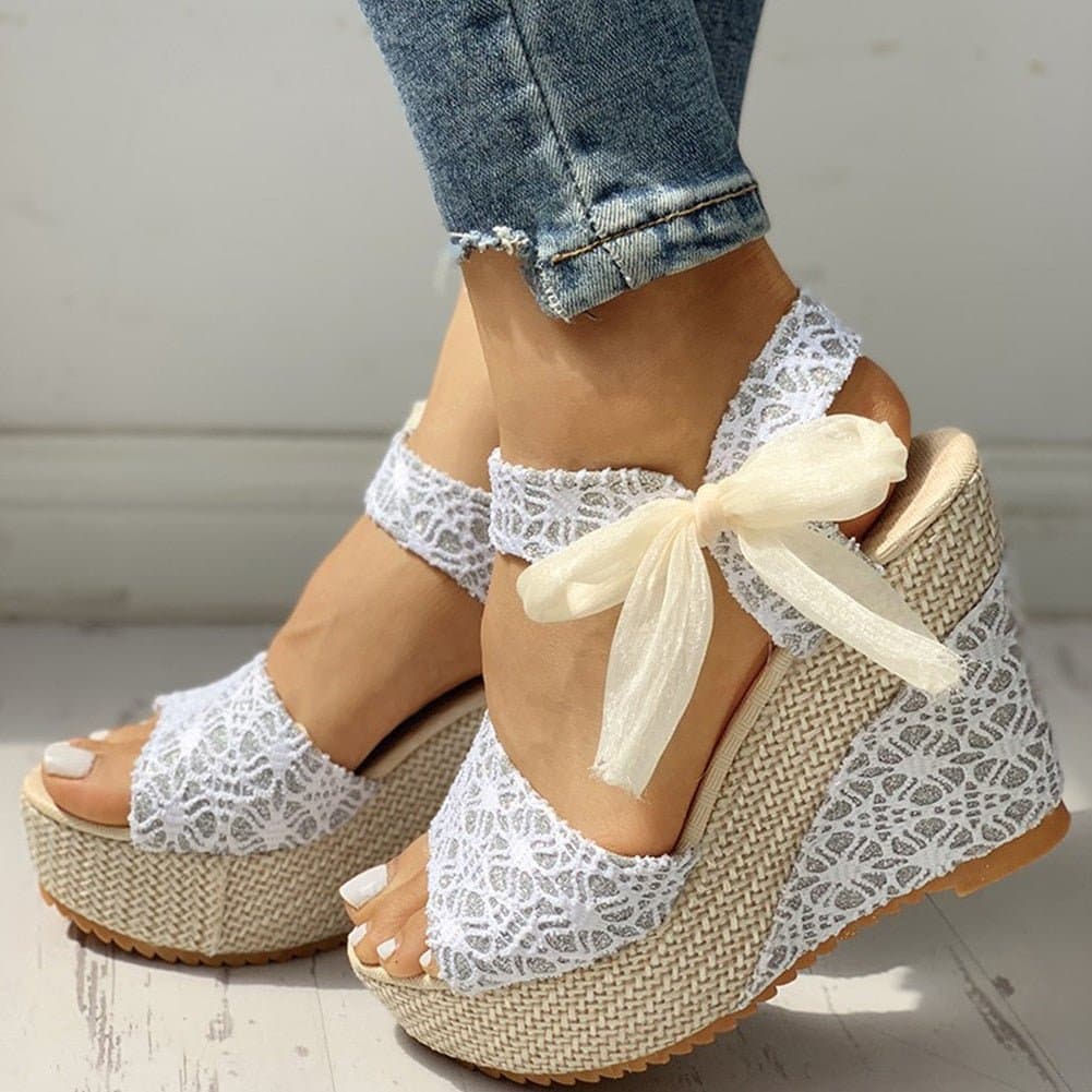 Lace Leisure Wedges - Wandering Woman