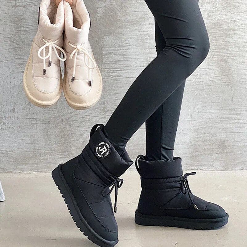 Leather Ankle Snow Boots - Wandering Woman