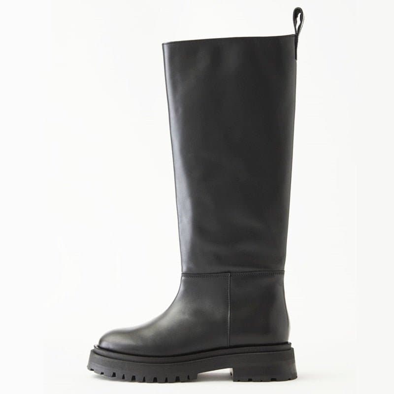 Leather Winter Slip On Boots - Wandering Woman
