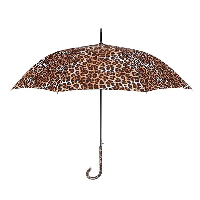 Leopard Pattern Rain Umbrella with Fully-Automatic Control & Long Handle - Wandering Woman