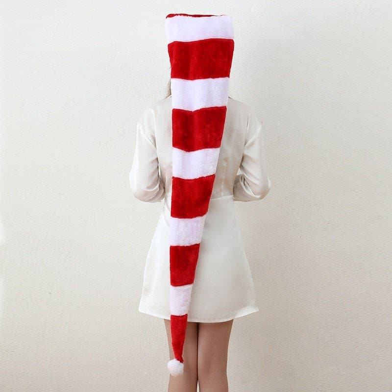 Long Striped Christmas Santa Hat - Wandering Woman