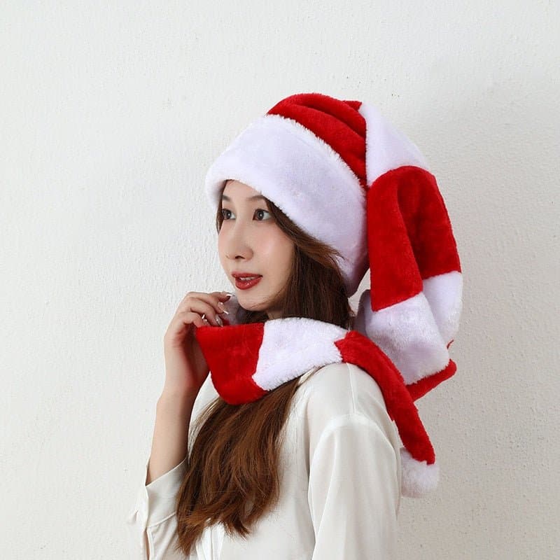 Long Striped Christmas Santa Hat - Wandering Woman