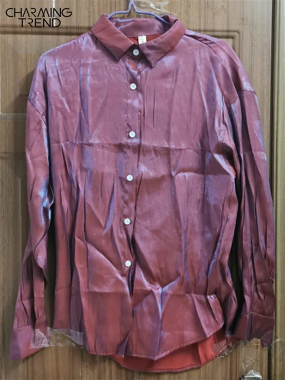Loose Button Up Blouse - Stylish High Street Women's Long Sleeve Casual Shirt - Wandering Woman