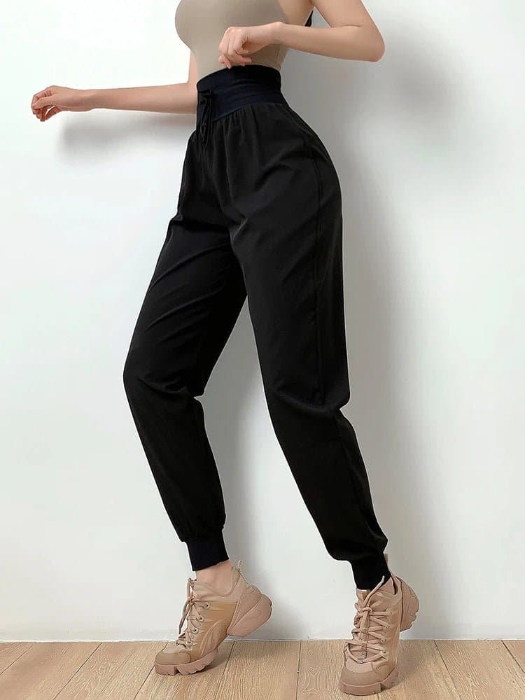 Loose Fit Sport Joggers - Nylon/Spandex Ankle-Length Pants - Yoga & Workout Apparel - Wandering Woman