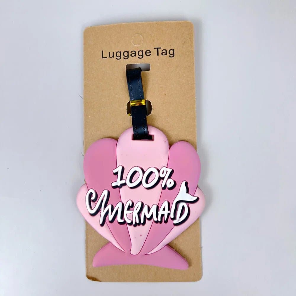 Luggage Travel ID Address Tag - Durable Silicone Baggage Tag for Cards - Size M (10cm) - Wandering Woman