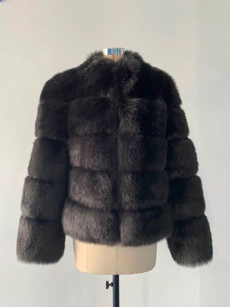 Luxury Faux Fox Fur Coat - Wandering Woman