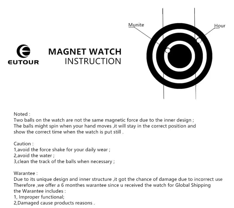 Magnetic Quartz Wrist Watch with Stainless Steel Band - EUTOUR E041 - Wandering Woman