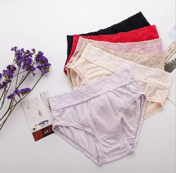 Mulberry Silk Lace Panties 5 PACK - Wandering Woman