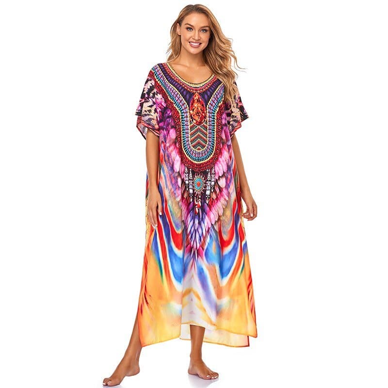 Multicolor Beach Maxi Dress - Wandering Woman