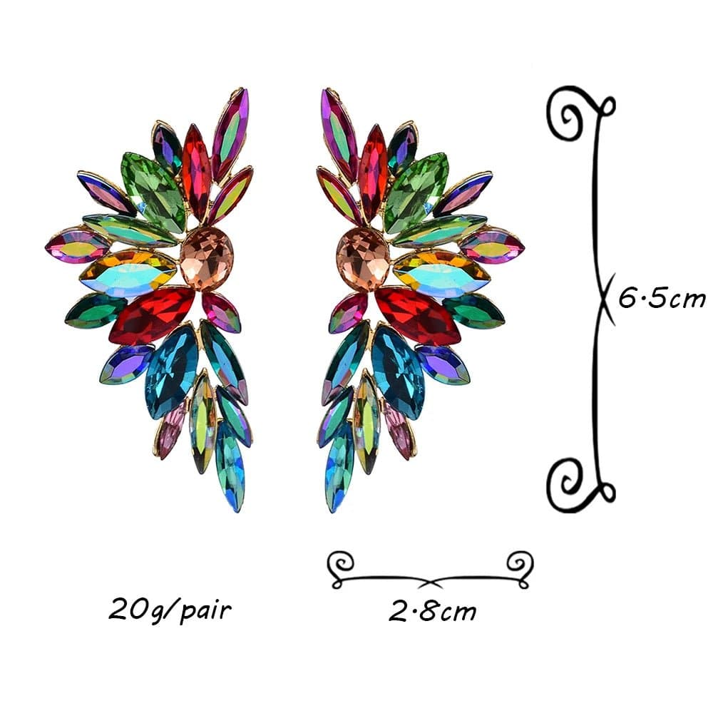 Multicolored Crystal Geometric Drop Earrings - Classic Fashion Jewelry for Women - Wandering Woman