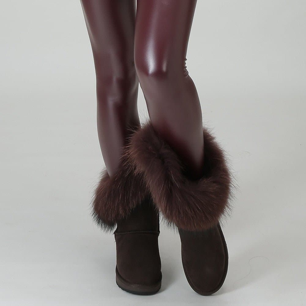Natural Fox Fur Snow Boots - Wandering Woman