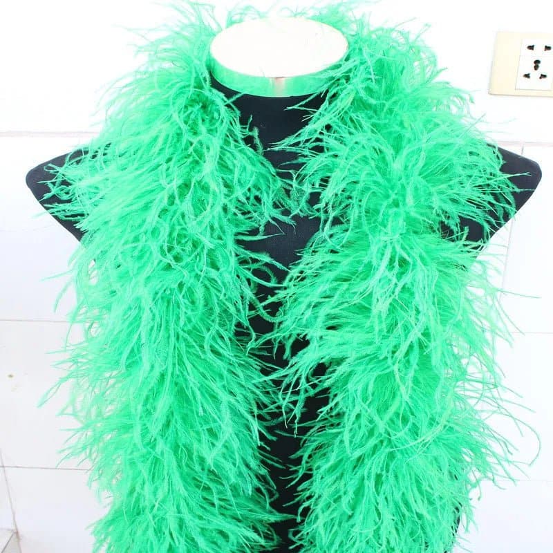 Natural Ostrich Feather Boa - 2 Meter Length Boa for Party, Dance, Stage Performance - Wandering Woman