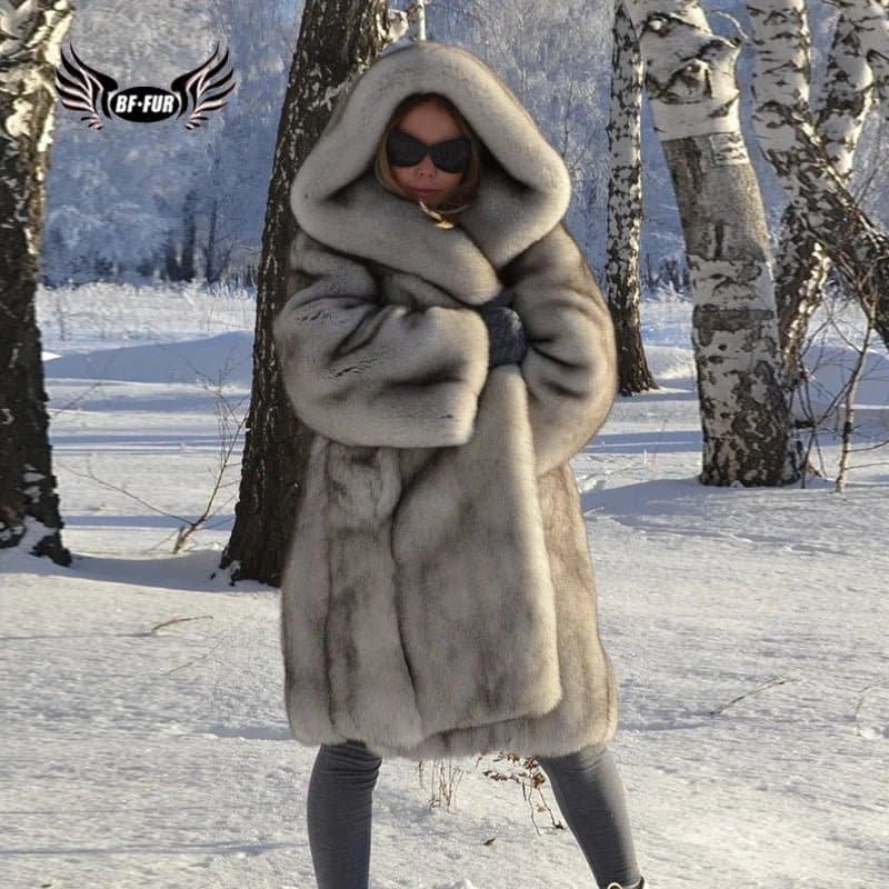 Natural Silver Fox Fur Jacket - Wandering Woman