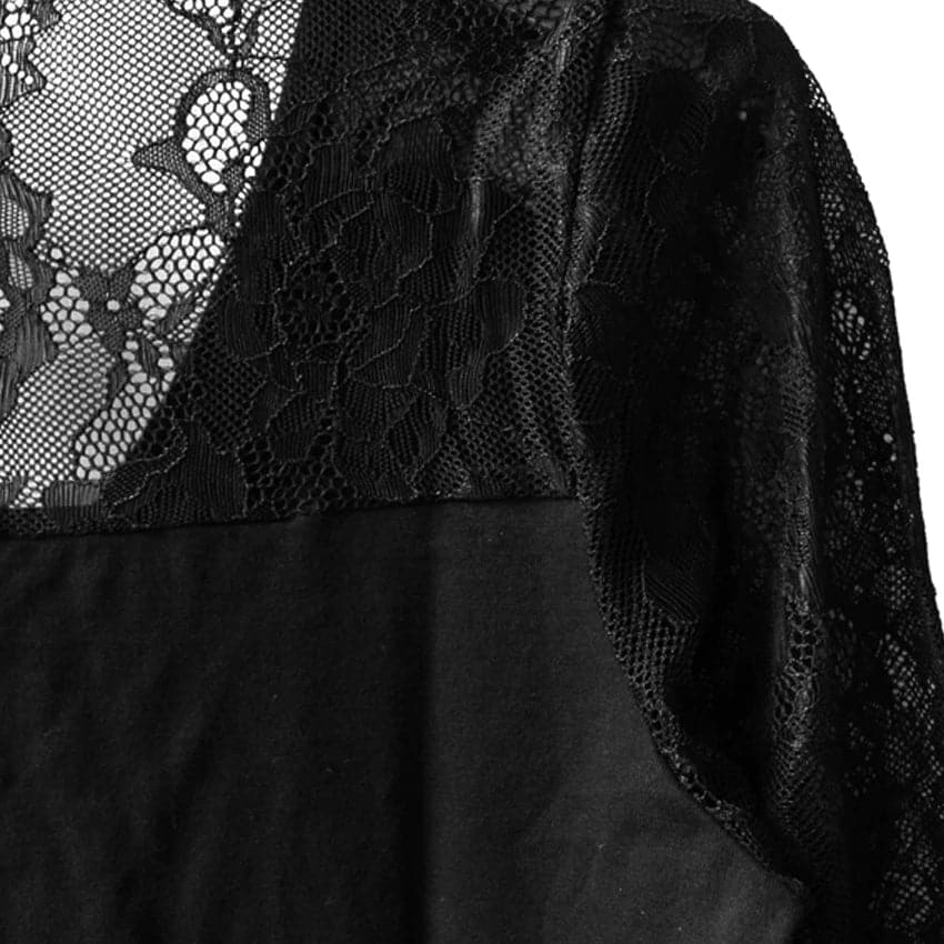 O-neck Lace Patchwork Shirt - Wandering Woman
