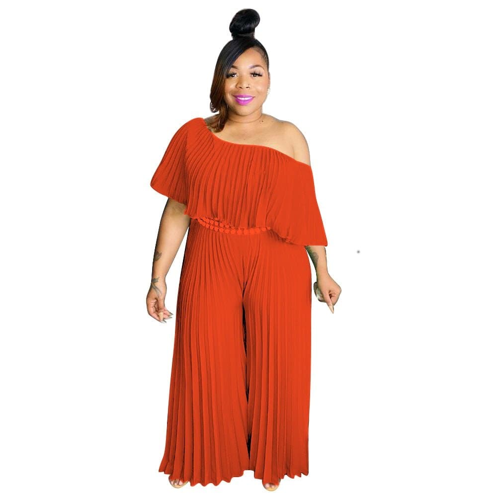 Off the Shoulder Ruffled Jumpsuit - Wandering Woman