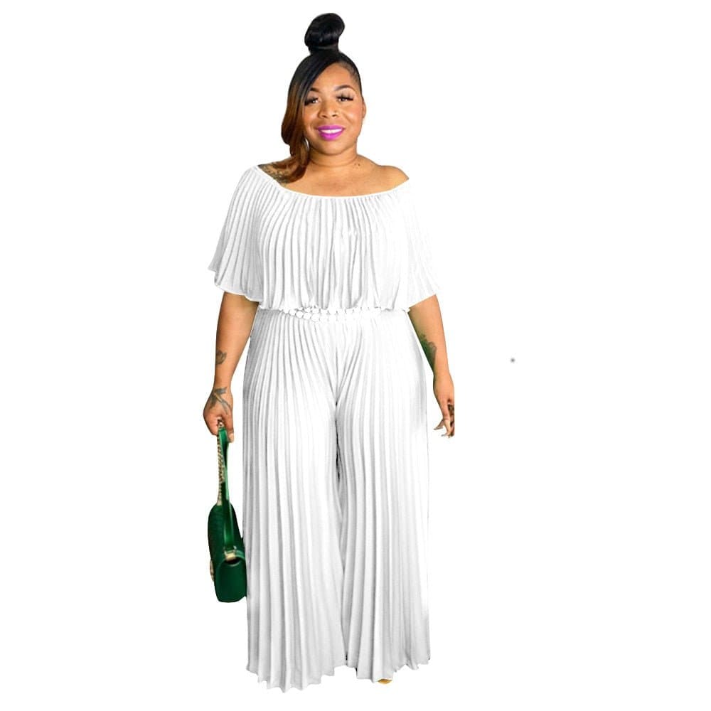 Off the Shoulder Ruffled Jumpsuit - Wandering Woman