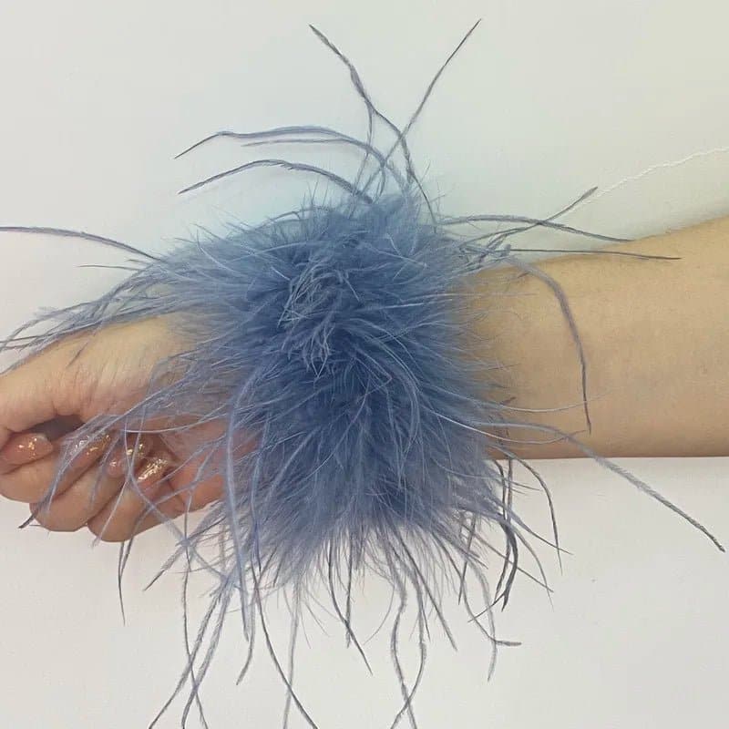 Ostrich Feather Bracelet with Vintage Peace Pattern - Wandering Woman