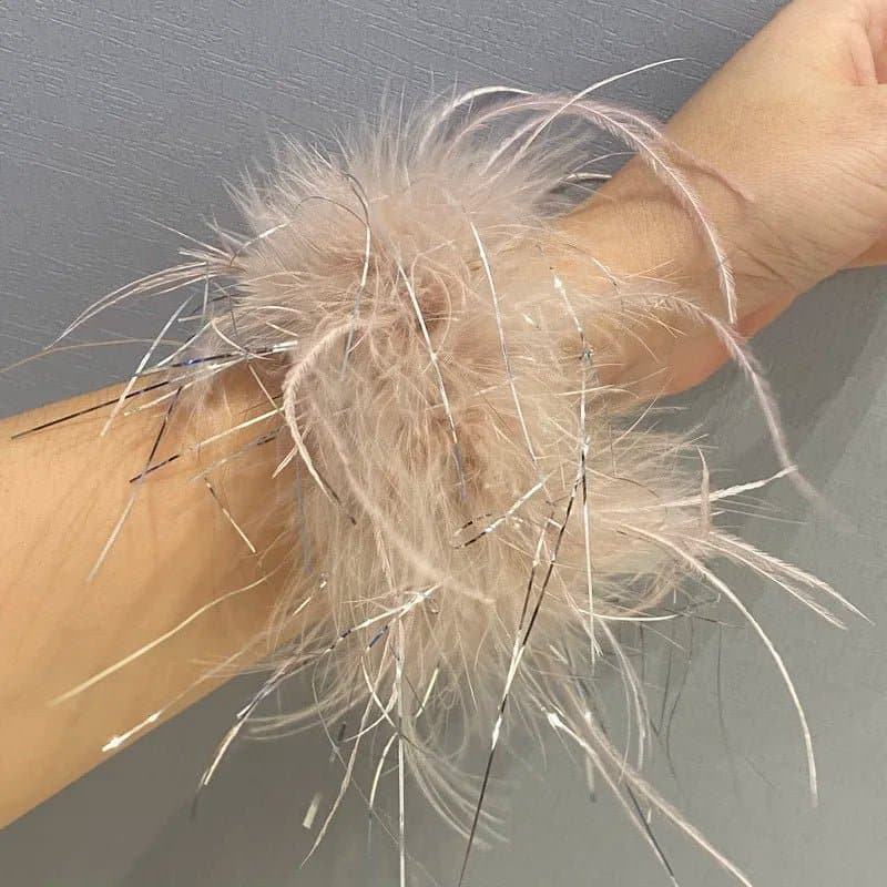 Ostrich Feather Bracelet with Vintage Peace Pattern - Wandering Woman