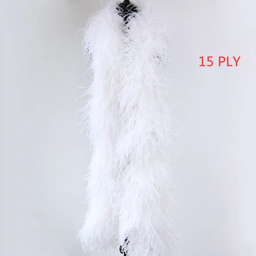 Ostrich Feathers Boa Decoration - 10-15-20 Ply, Natural Ostrich Feather, Wedding/Carnival/Stage/Cosplay/Craft - Wandering Woman