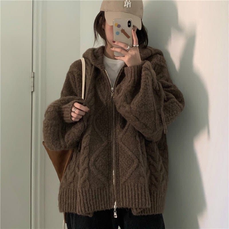 Oversize Knitted Cardigan - Wandering Woman