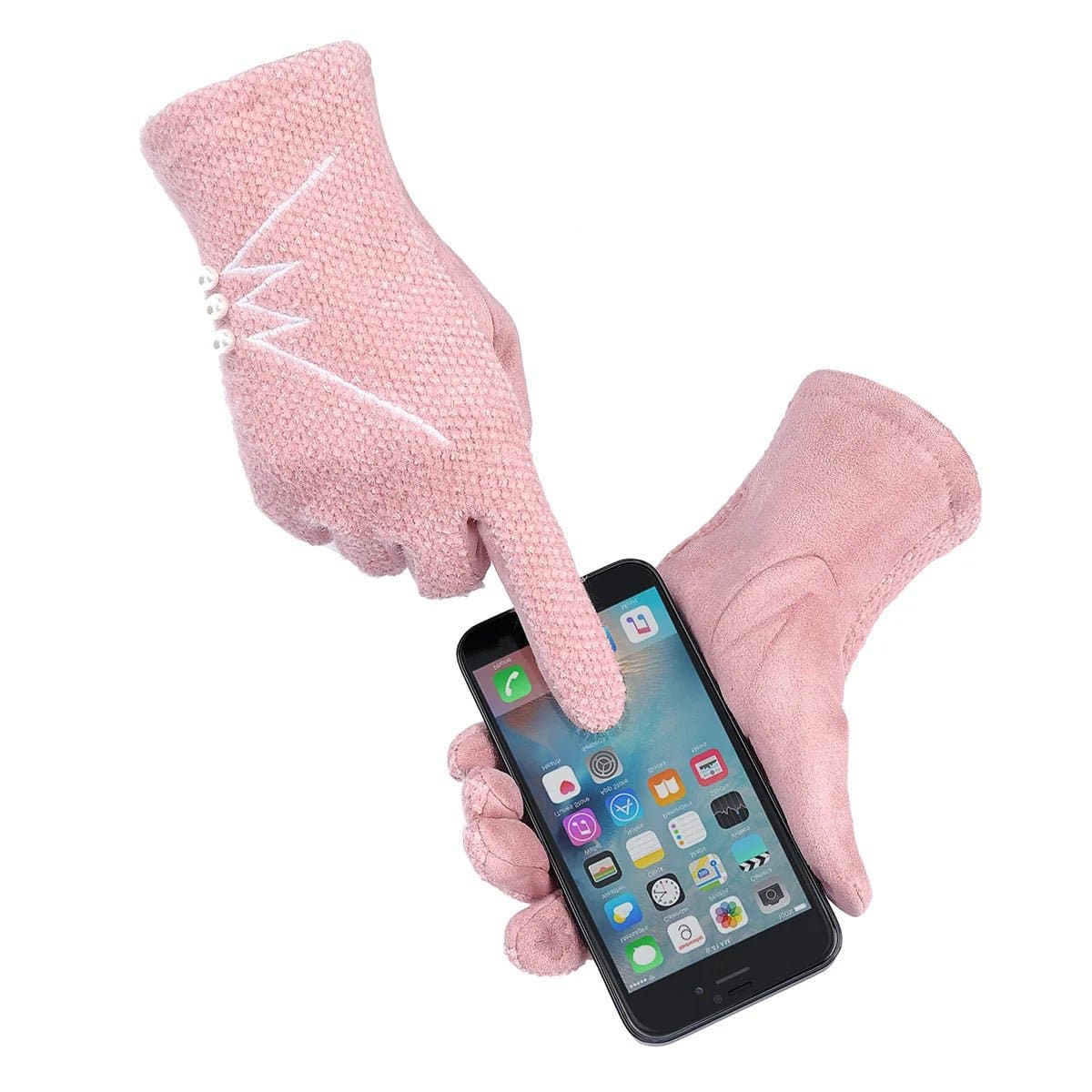 Pink Touchscreen Gloves - Wandering Woman