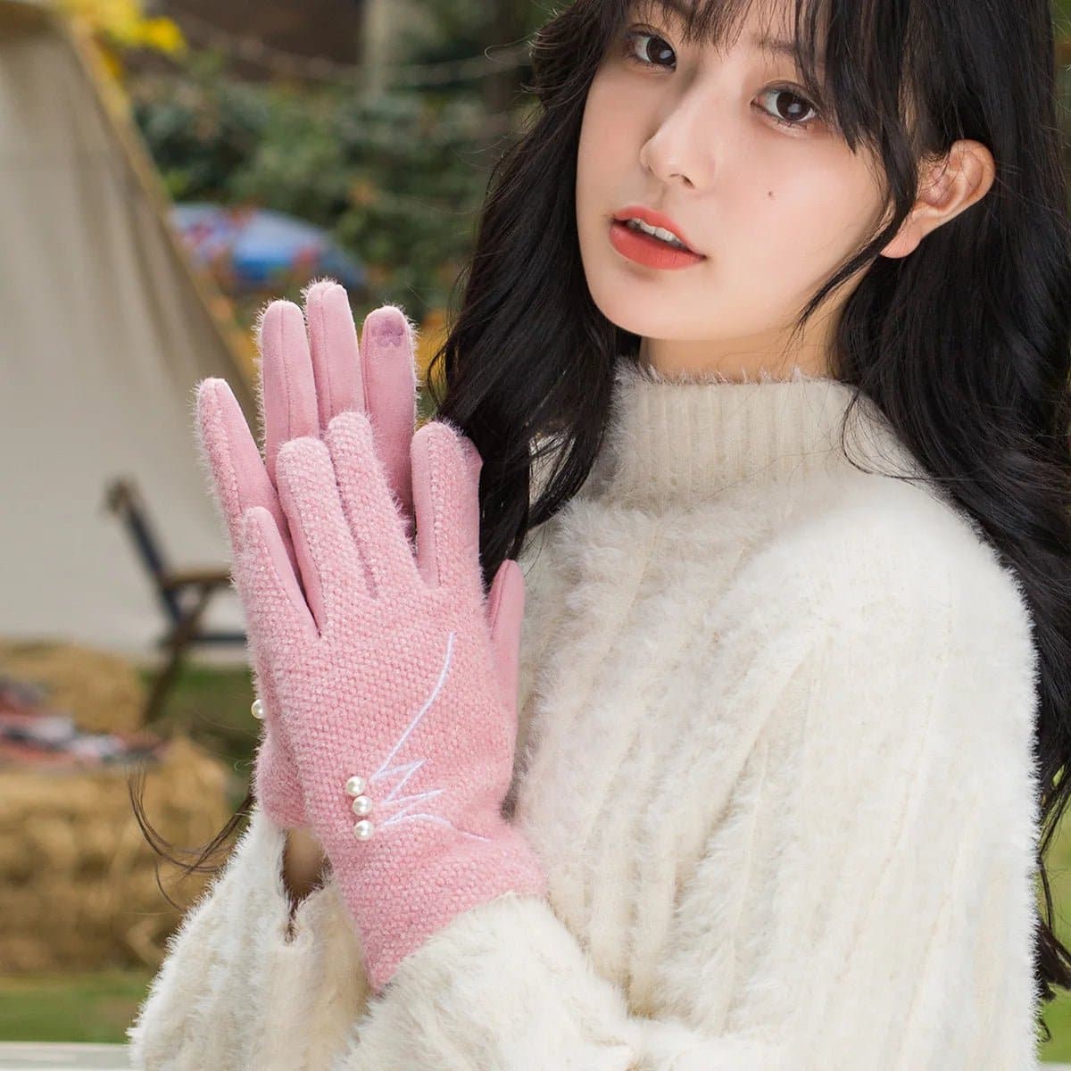 Pink Touchscreen Gloves - Wandering Woman