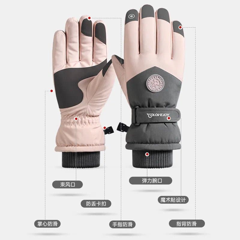 Pink Winter Ski Gloves - Wandering Woman