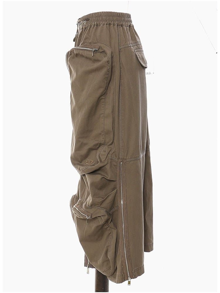 Pocket Zipper Long Casual Skirt - Wandering Woman