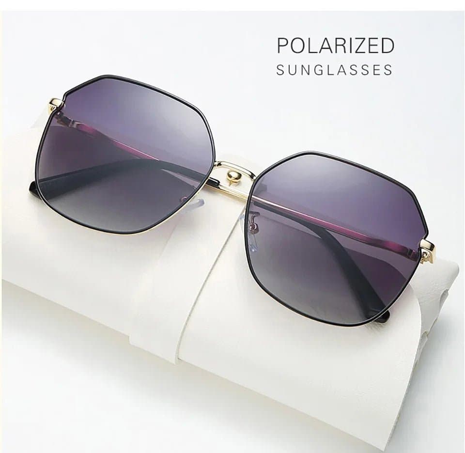 Polygon Polarized Sunglasses - Stylish UV400 Gradient Lens Alloy Frame Eyewear for Women, 56mm x 60mm - Wandering Woman