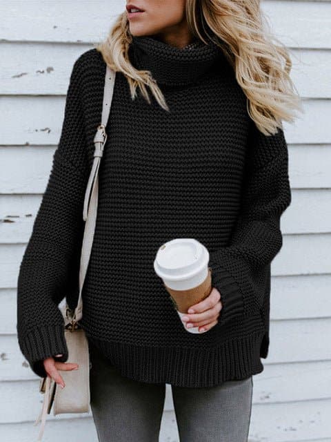 Pullover Thick Knitted Oversized Turtleneck Sweater - Wandering Woman