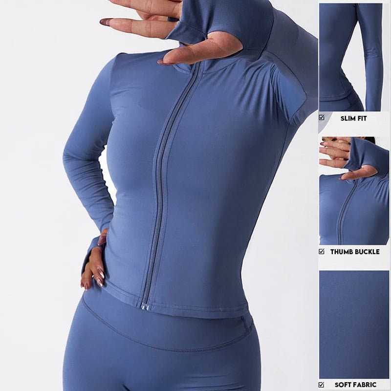 Quick-Drying Yoga Jacket and leggings Spandex & Nylon Blend, Sizes S M L - Wandering Woman