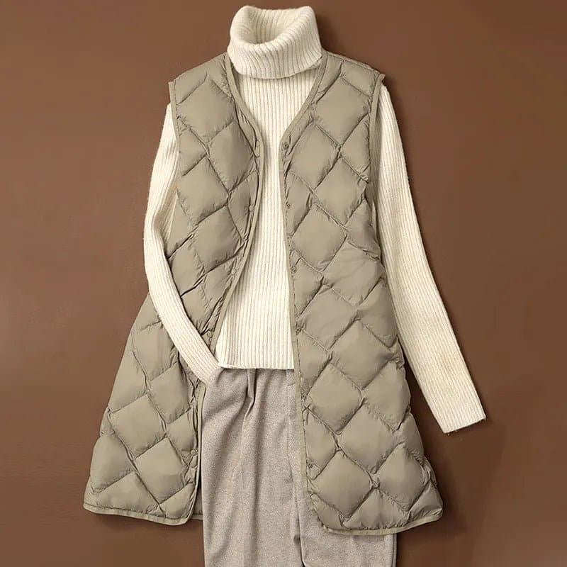 Quilted Duck Down Vest - Wandering Woman