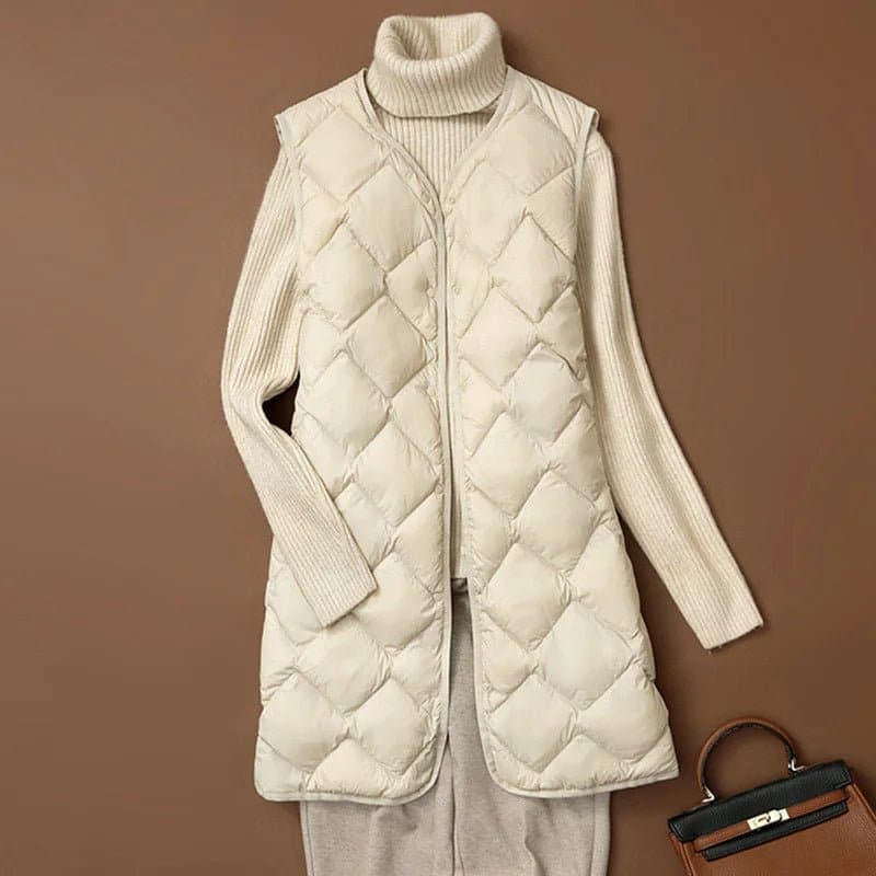 Quilted Duck Down Vest - Wandering Woman