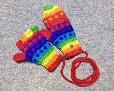 Rainbow Warm Thick Wool Mittens - Wandering Woman