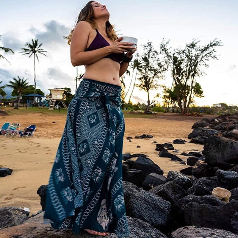 Rayon Beach Long Hippie Skirt - Wandering Woman