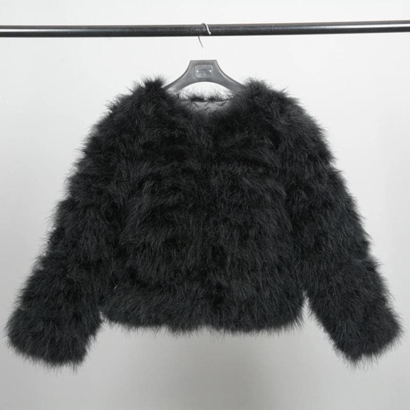 Real Ostrich Feather Coat - Wandering Woman