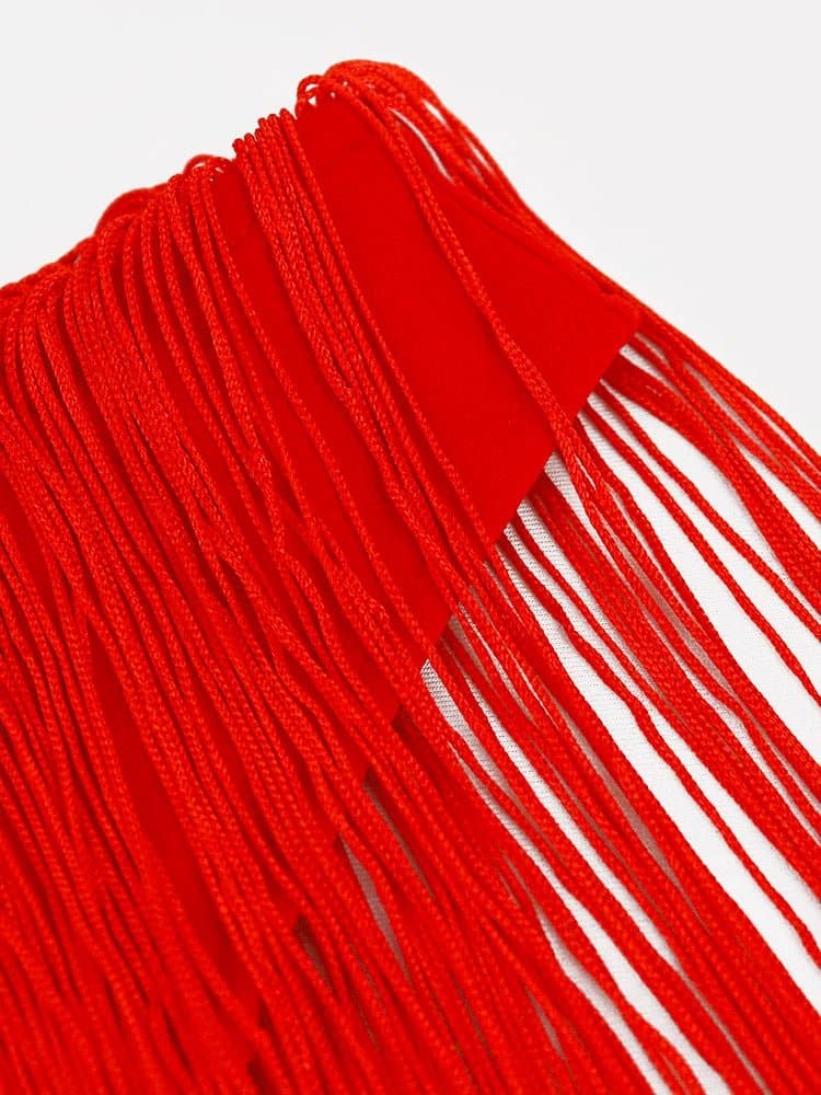 Red Tassel Dress - Wandering Woman
