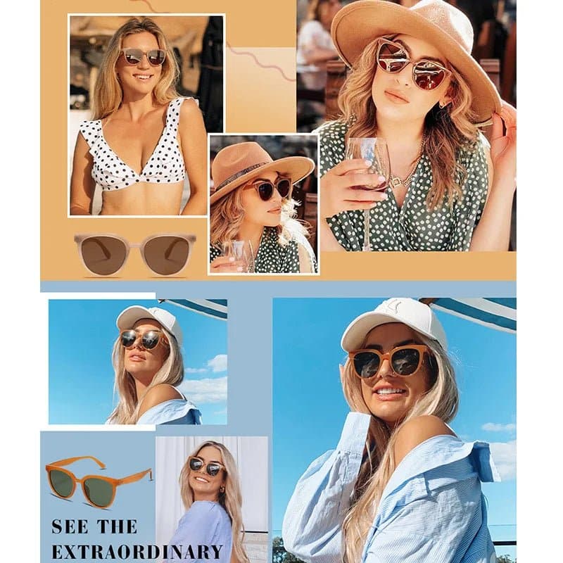 Retro Polarized Sunglasses for Women - UV400, Anti-Reflective, Oval Style - SP20083 Sunglasses - Wandering Woman