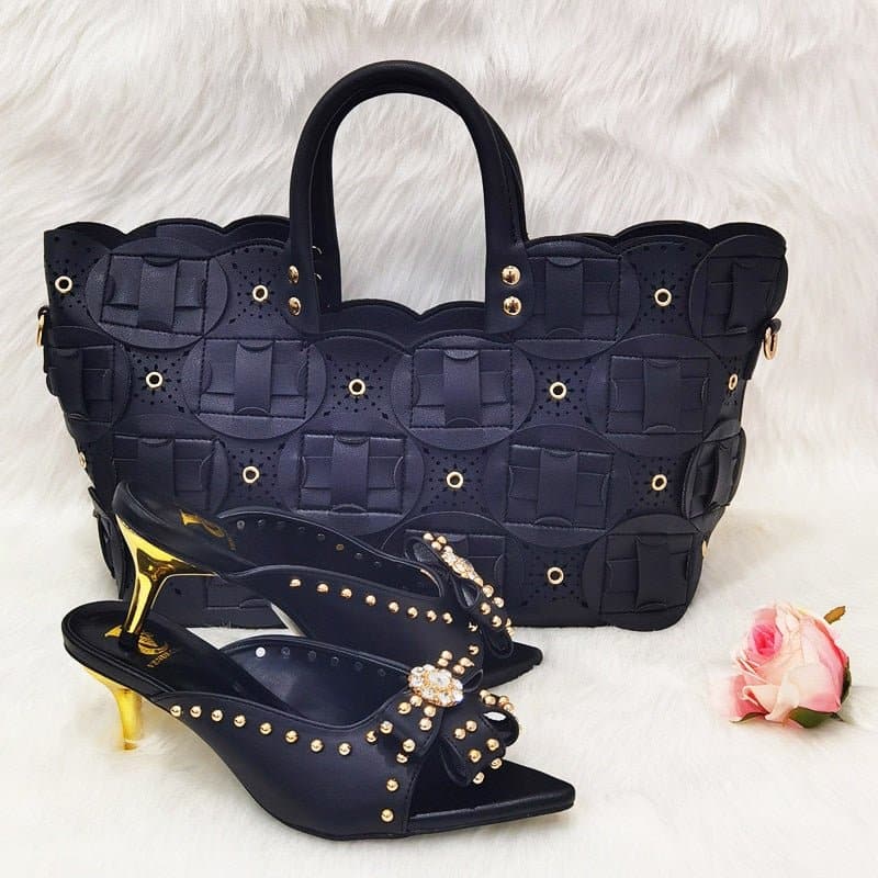 Rivet Style Shoes and Bag to Match - Wandering Woman