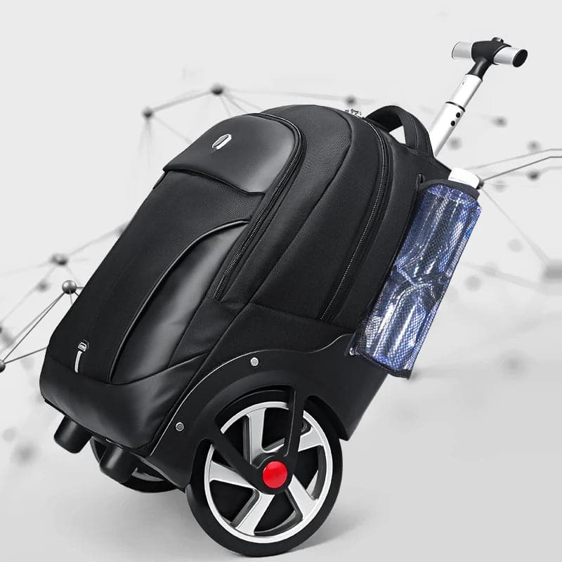 Rolling Luggage Bag with Big Wheels - Unisex, Lockable, 60cm Height, 3.5kg Weight - Wandering Woman